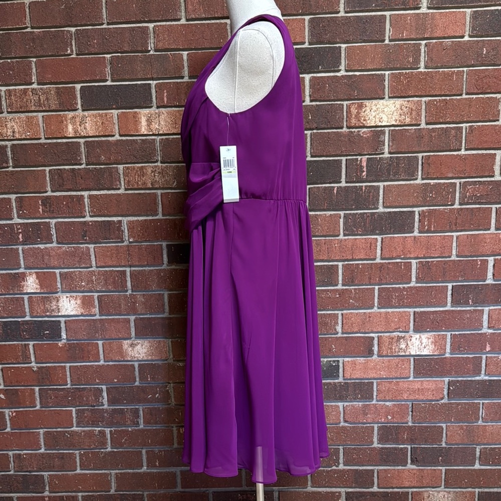 Suzi Chin for Maggy Boutique Purple Drape Front Dress Size. 18W - Picture 5 of 10